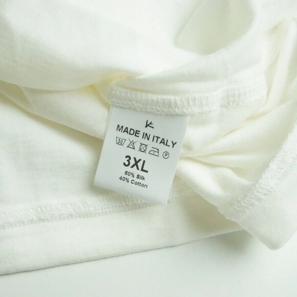 Isaia Napoli Off White Short Sleeve Crewneck Silk Blend T Shirt Sz 2XL BRAND NEW - Picture 7 of 7